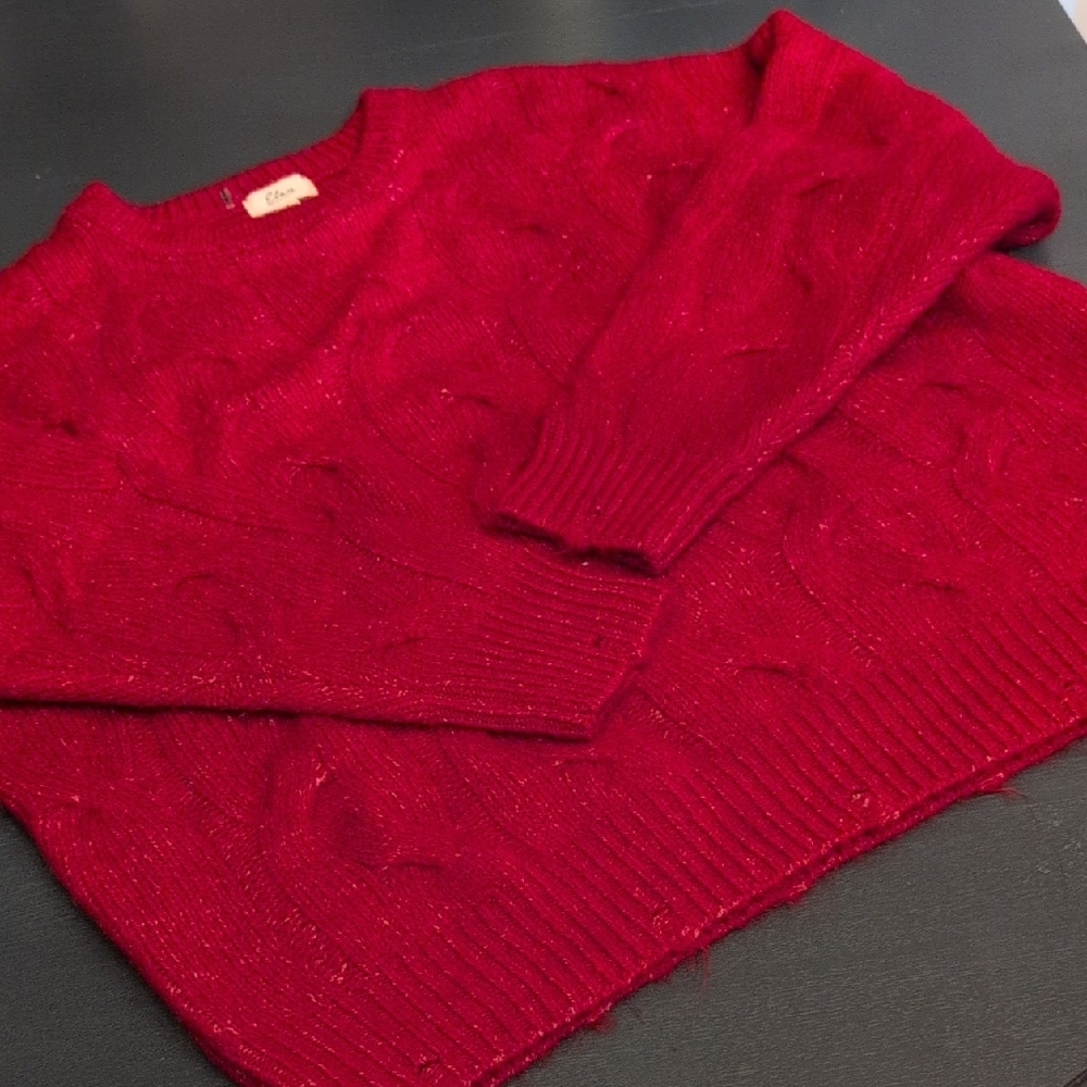 Elan Red Cable Knit Sweater